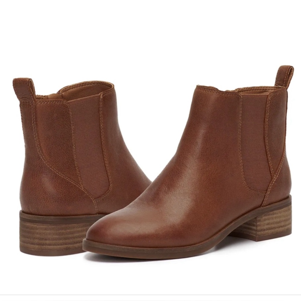 Lucky Brand Podina Women’s Brown Leather Chelsea Boots